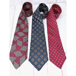 Vintage Bundle of 3 Hastings Silk Ties Multi-Colors and Patterns